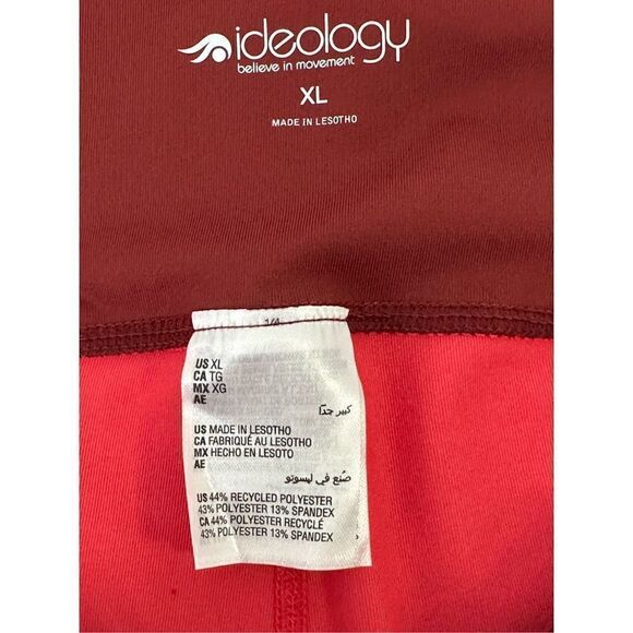 Ideology Women’s High Rise Side Pockets Colorblock 7/8 Leggings Red Pear Size XL - Picture 5 of 11